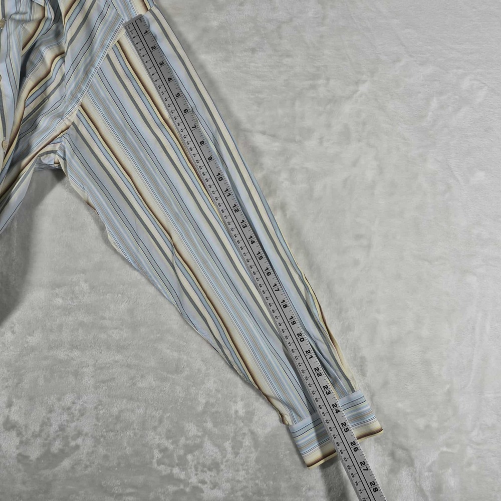 Ermenegildo Zegna Button Down Shirt Men's XL Long Sleeve Striped 100% Cotton NWT - Picture 4 of 8